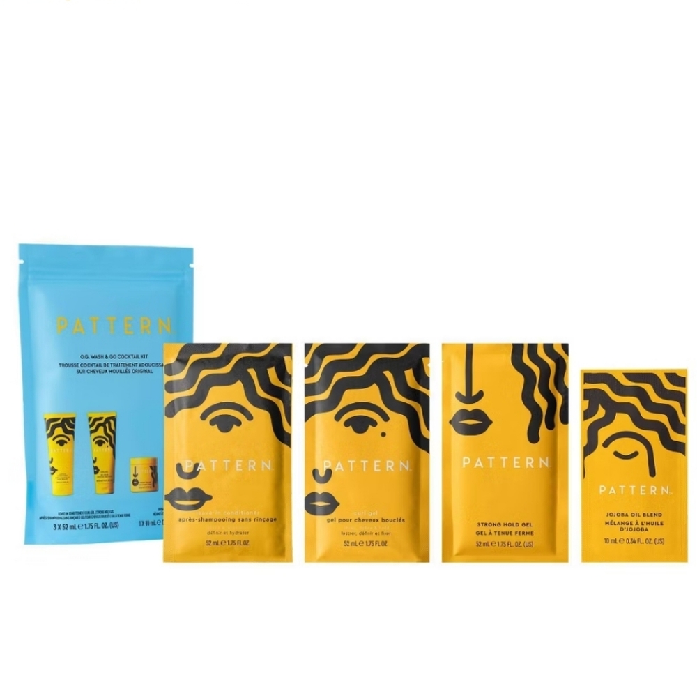 Pattern Travel Wash n Go Kit Conditioner Curl Gel Strong Hold Gel Jojoba Oip